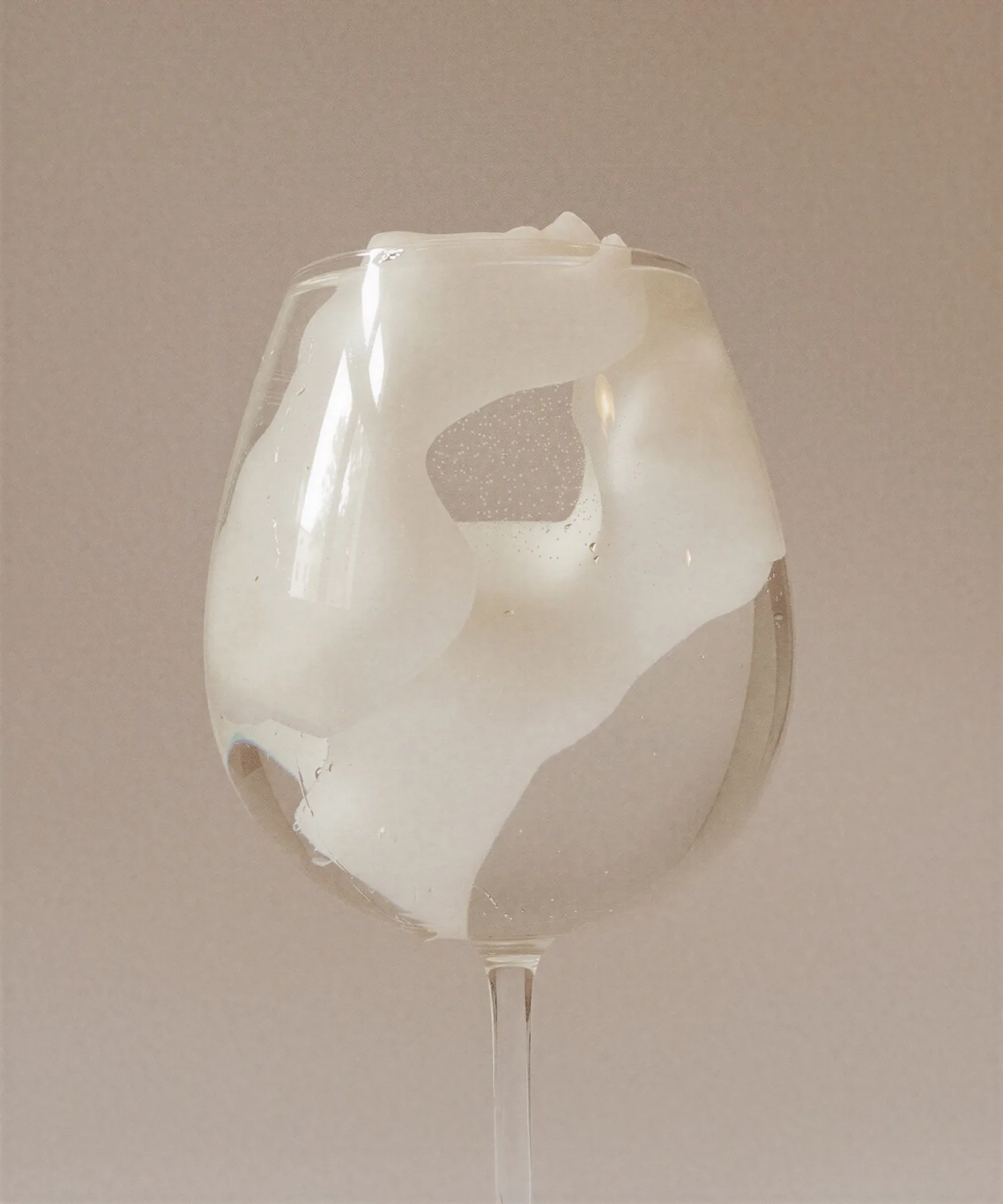 Distortion — the figure fragmented inside a wine glass