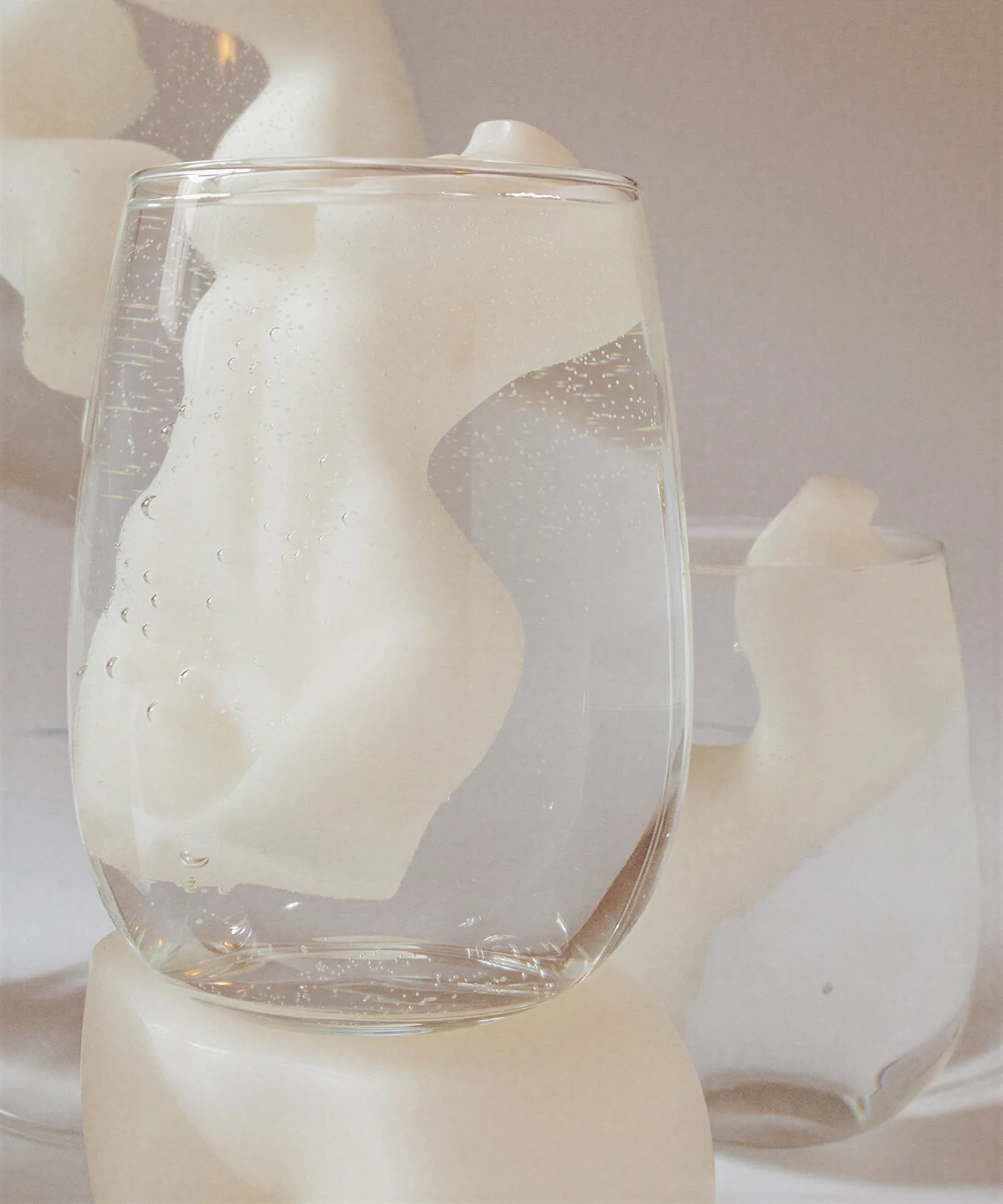 Distortion — close detail of the figure distorted through a glass