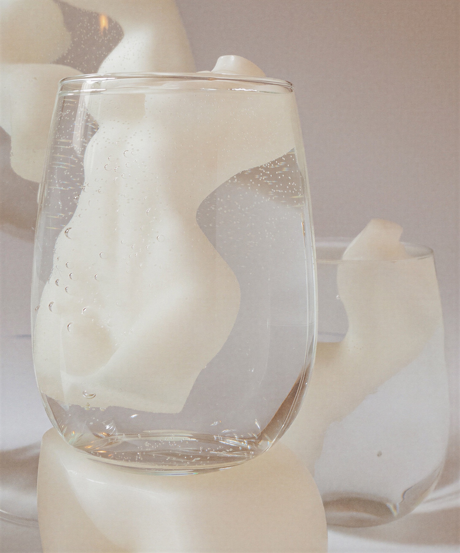 Distortion — close detail of the figure distorted through a glass